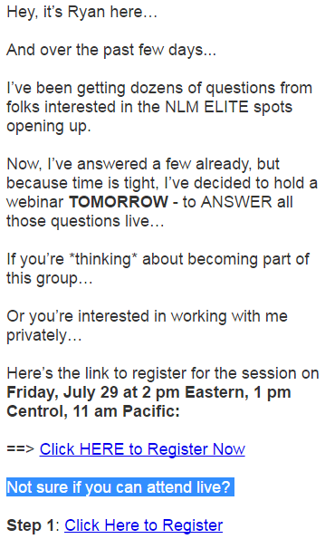 Email example